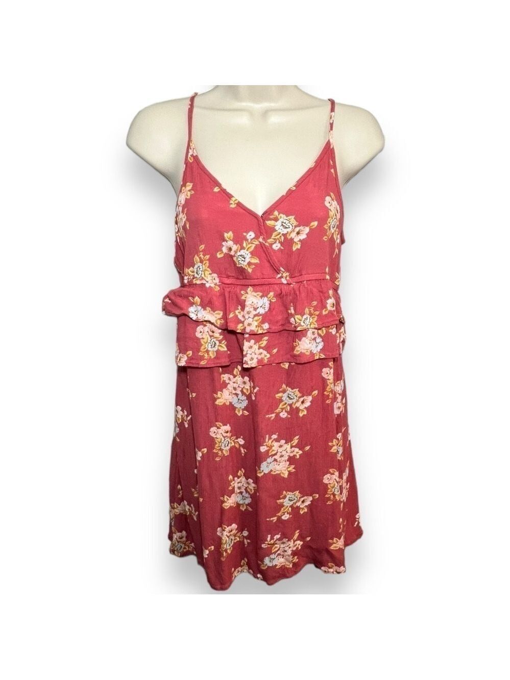 American Eagle Women’s Baby Doll Dress Coral Floral Size Small
